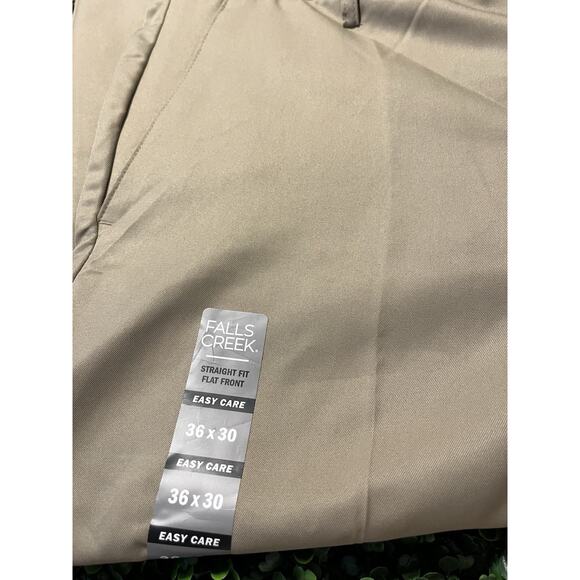 Falls Creek Men’s Pants 36x30 Straight Flat Front Khaki Casual Cotton Blend NWT - Picture 5 of 7